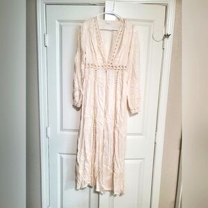 Lascana Ivory/Off White Long Sleeve Open Front Cover Up Size 2 NWT